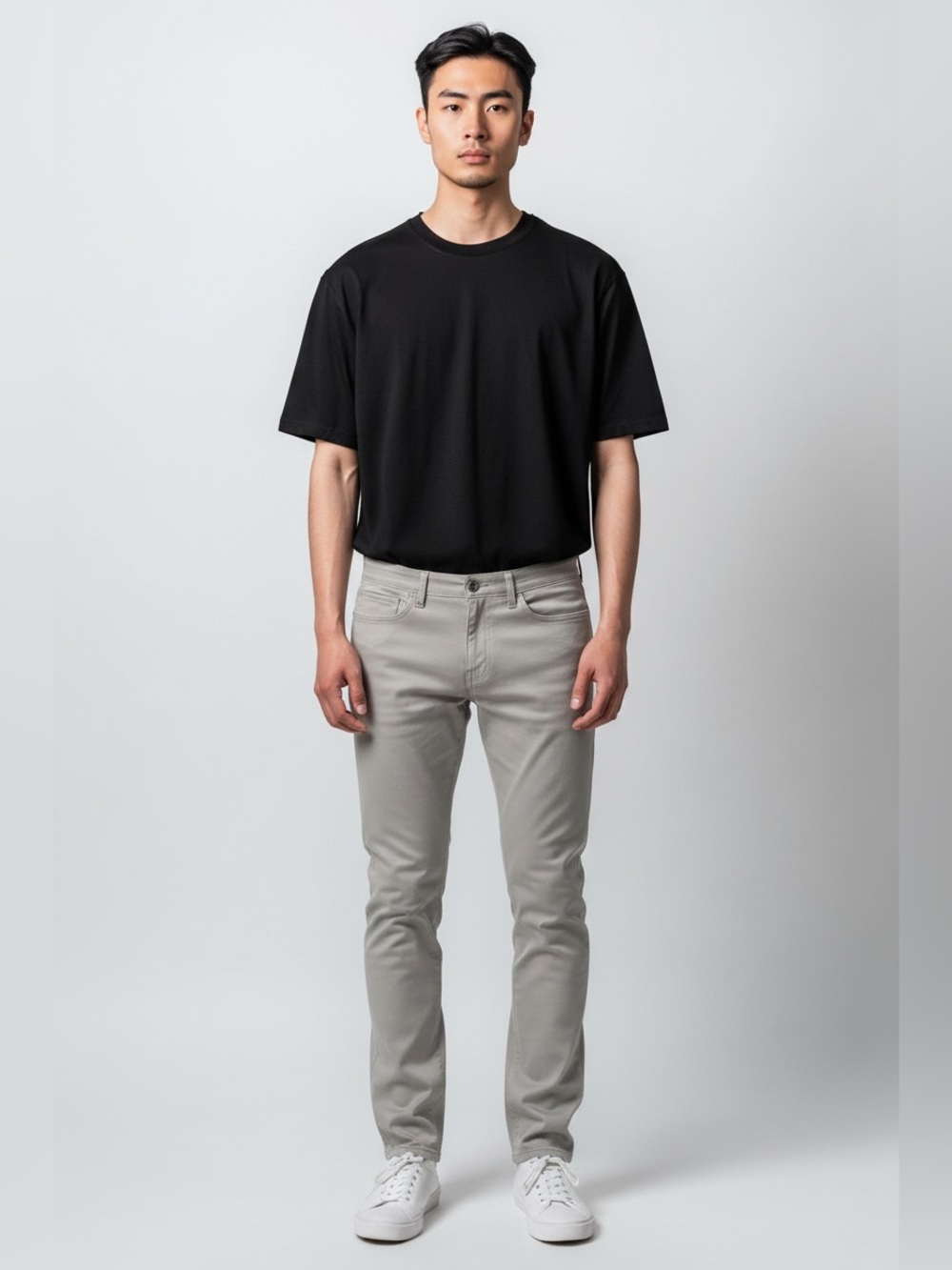 Calvin Klein infinity Flex waist slim fit Chinos in Light Gray